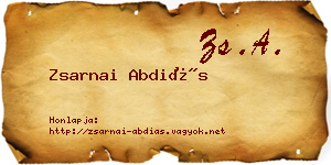 Zsarnai Abdiás névjegykártya